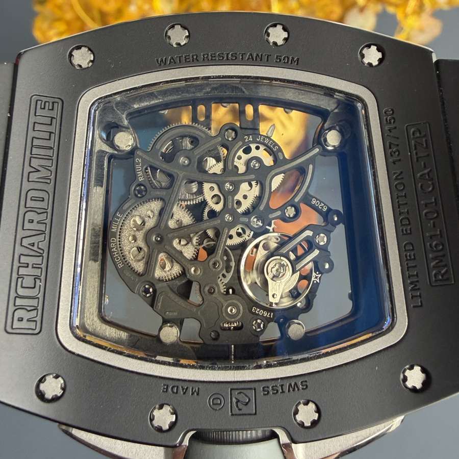 Reloj réplica: Richard Mille RM 61-01 Yohan Blake, completamente gris, movimiento vaucher, 42,7 mm X 50,23 mm — de primer nivel – Foto 8