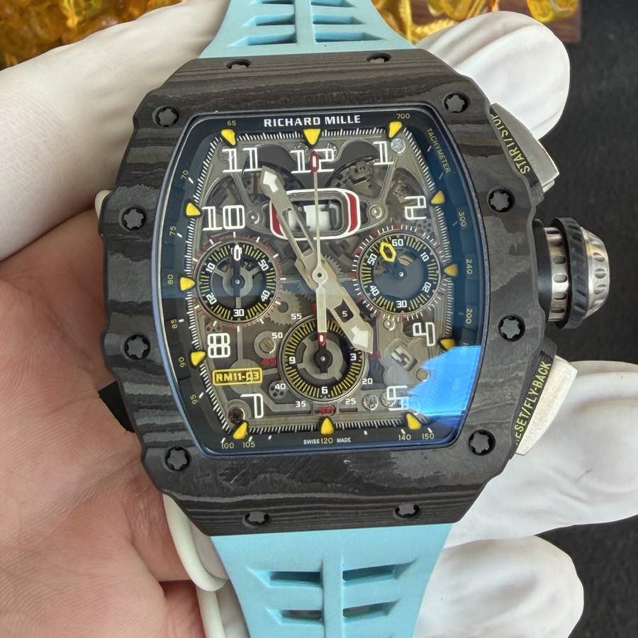 Reloj réplica: Richard Mille RM 11-03, negro, Carbon TPT, automático, cronógrafo, 49.94 X 44,5 mm — de gran lujo – Foto 4