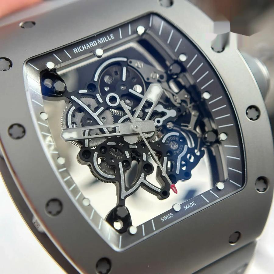 Reloj réplica: Richard Mille RM 055 Bubba Watson, titanio, &, cerámica, gris, ZF 42,7 mm — discreto – Foto 5
