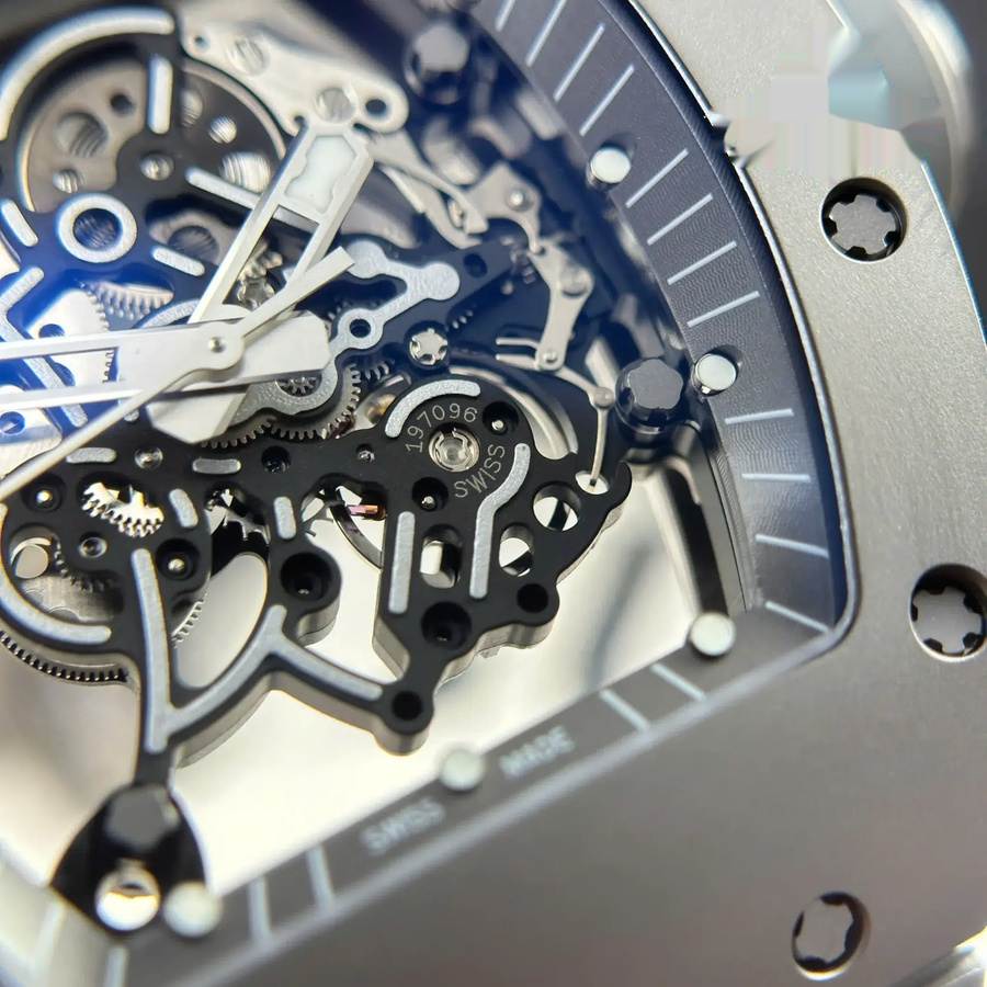 Reloj réplica: Richard Mille RM 055 Bubba Watson, titanio, &, cerámica, gris, ZF 42,7 mm — discreto – Foto 6