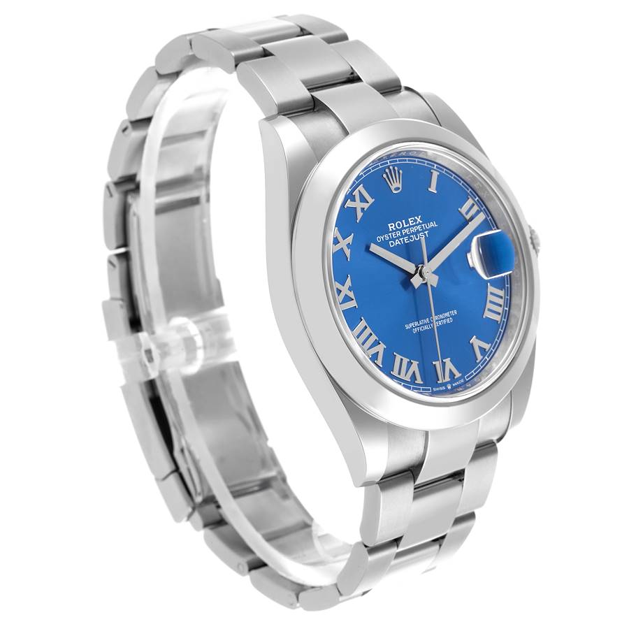 Reloj réplica para hombre: Rolex Datejust 41, azul, esfera con números romanos, acero, 126300 — con excelente relación calidad-precio – Foto 3