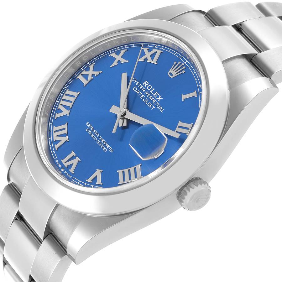 Reloj réplica para hombre: Rolex Datejust 41, azul, esfera con números romanos, acero, 126300 — con excelente relación calidad-precio – Foto 5