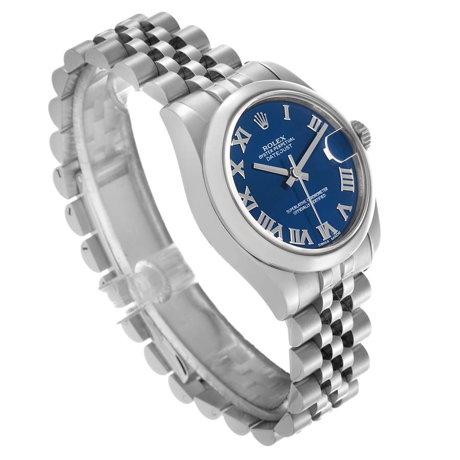 Reloj réplica para mujer: Rolex Datejust, tamaño mediano, 31, azul, esfera con números romanos, acero, 178240 — sofisticado – Foto 2