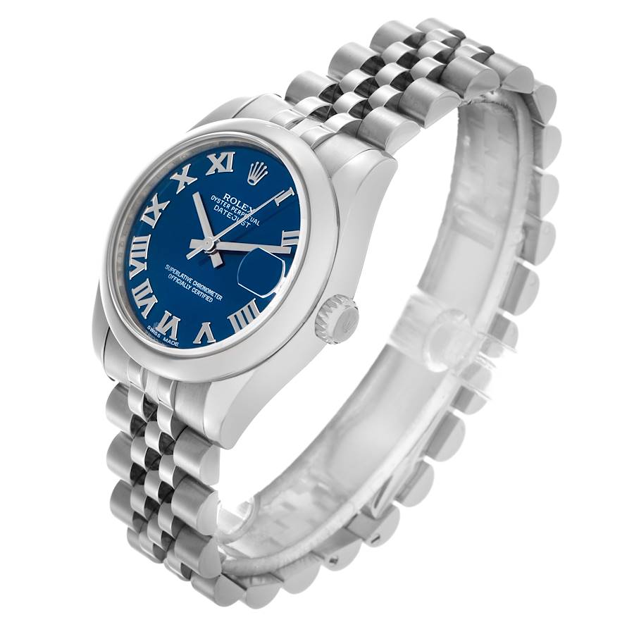 Reloj réplica para mujer: Rolex Datejust, tamaño mediano, 31, azul, esfera con números romanos, acero, 178240 — sofisticado – Foto 3