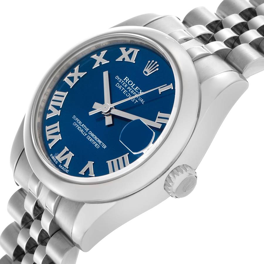 Reloj réplica para mujer: Rolex Datejust, tamaño mediano, 31, azul, esfera con números romanos, acero, 178240 — sofisticado – Foto 4