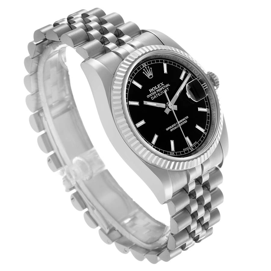 Reloj réplica para hombre: Rolex Datejust, acero y oro blanco, esfera negra, 116234 — fascinador – Foto 3