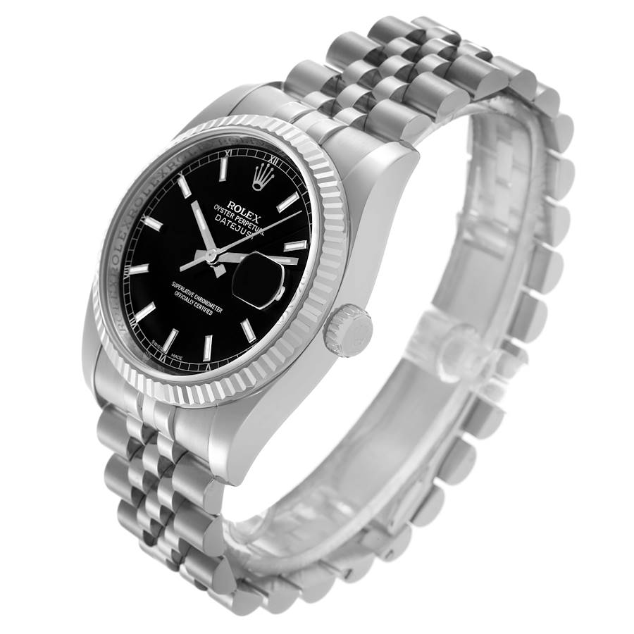 Reloj réplica para hombre: Rolex Datejust, acero y oro blanco, esfera negra, 116234 — fascinador – Foto 4