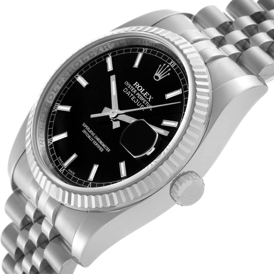 Reloj réplica para hombre: Rolex Datejust, acero y oro blanco, esfera negra, 116234 — fascinador – Foto 5