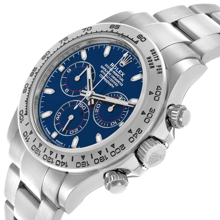 Reloj réplica para hombre: Rolex Daytona, esfera azul, oro blanco, cronógrafo, 116509 — de nueva generación – Foto 5