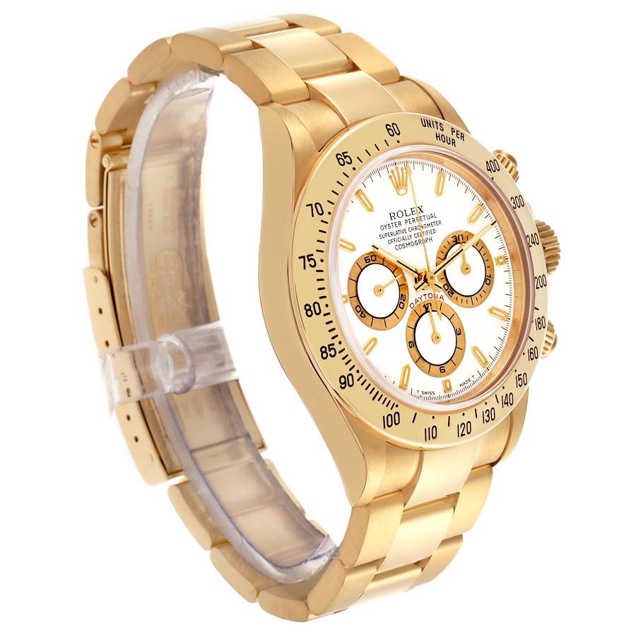 Reloj réplica para hombre: Rolex Daytona, cronógrafo, oro amarillo, esfera blanca, 16528 — sofisticado – Foto 3