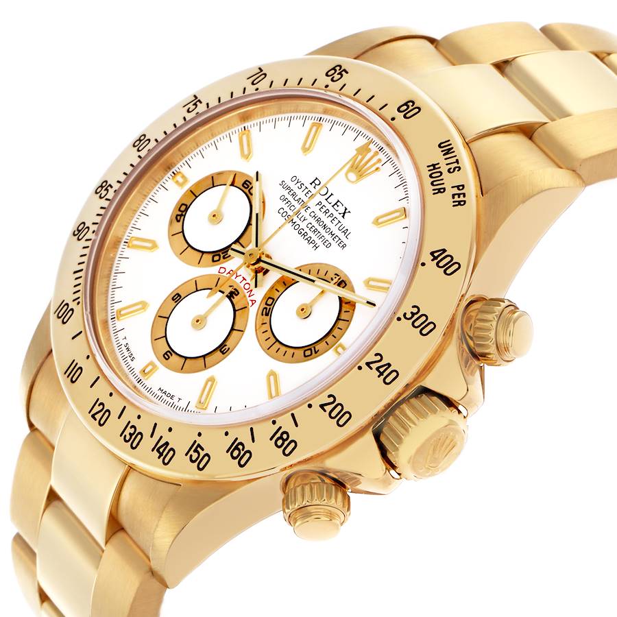Reloj réplica para hombre: Rolex Daytona, cronógrafo, oro amarillo, esfera blanca, 16528 — sofisticado – Foto 5