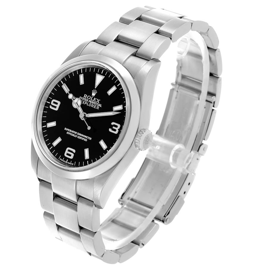 Reloj réplica para hombre: Rolex Explorer I, esfera negra, acero, 114270 — con estilo – Foto 4