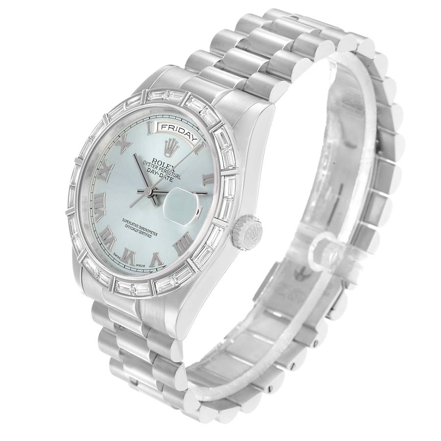 Reloj réplica para hombre: Rolex President Day-Date, platino, esfera azul hielo, 118366 — de última novedad – Foto 3