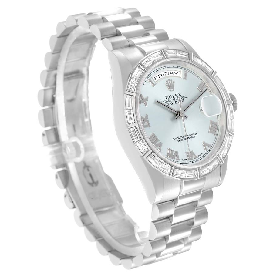 Reloj réplica para hombre: Rolex President Day-Date, platino, esfera azul hielo, 118366 — de última novedad – Foto 4