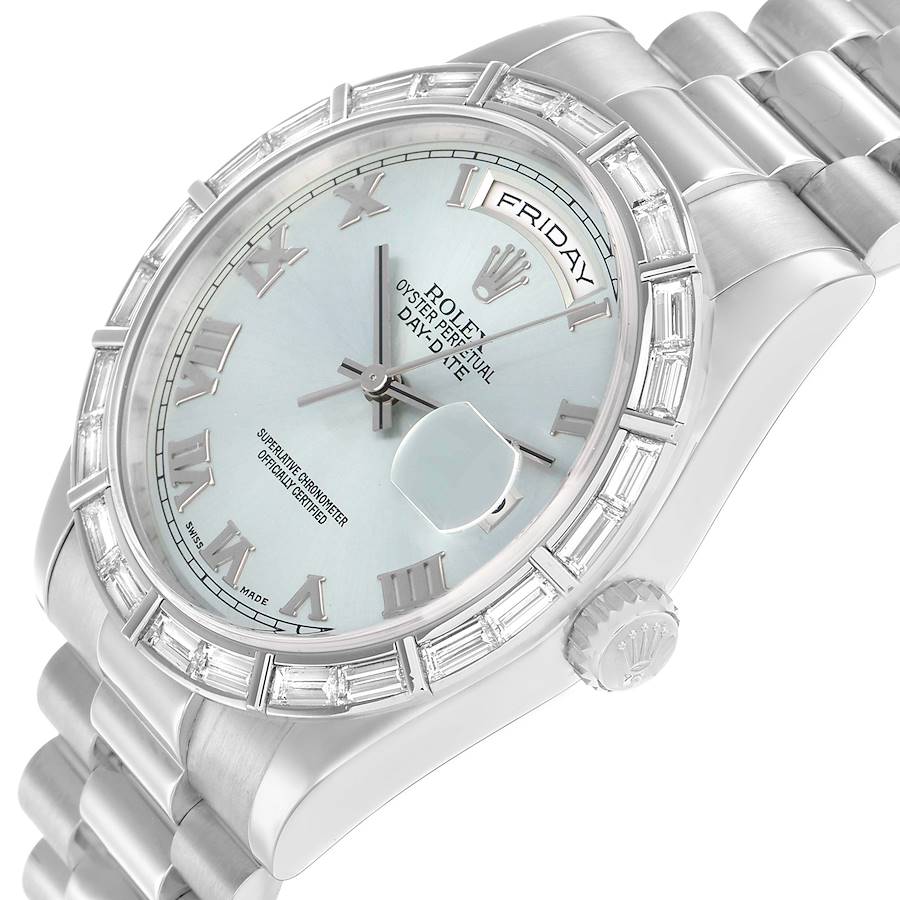 Reloj réplica para hombre: Rolex President Day-Date, platino, esfera azul hielo, 118366 — de última novedad – Foto 5