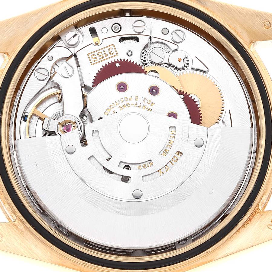 Reloj réplica para hombre: Rolex President Day Date, oro amarillo, verde, esmalte, diamante, 118348 — excelente – Foto 6