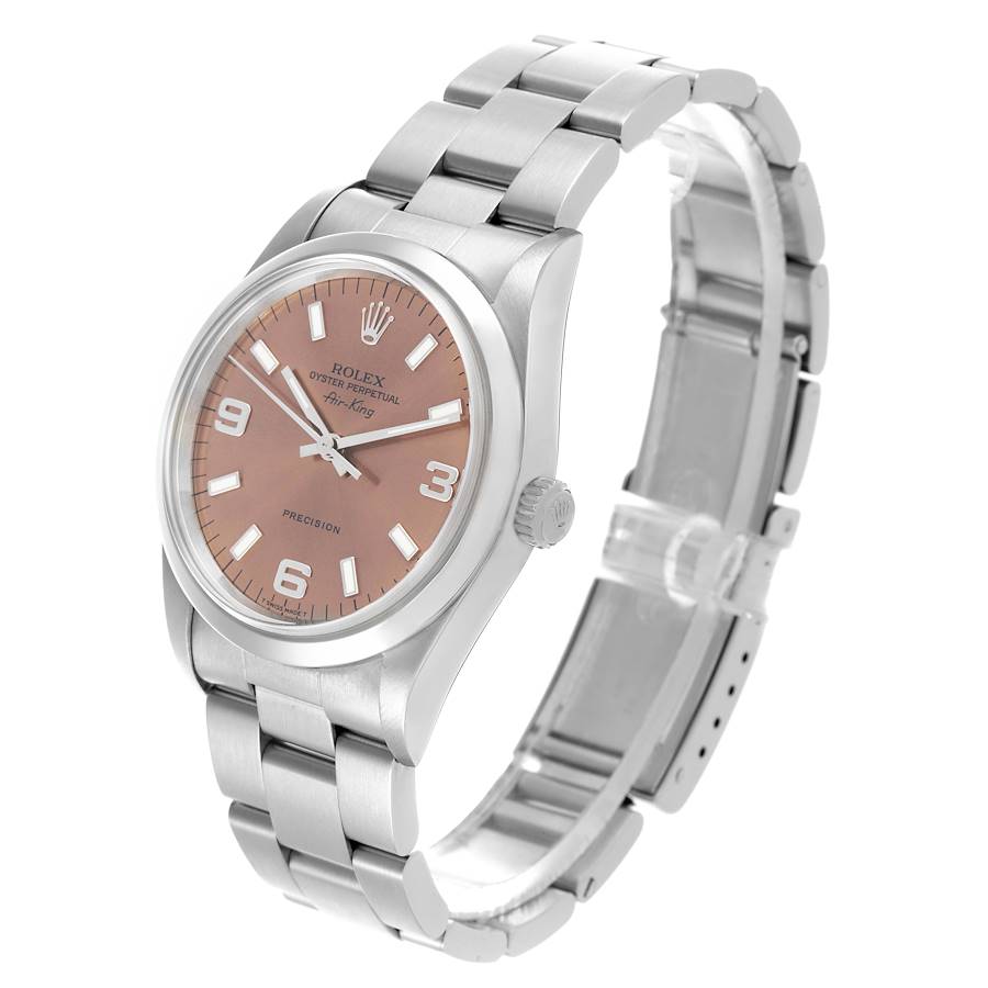 Reloj réplica para hombre: Rolex Air King, esfera salmón, bisel liso, acero, 14000 — prémium – Foto 4