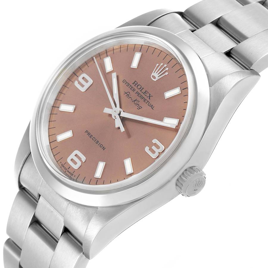 Reloj réplica para hombre: Rolex Air King, esfera salmón, bisel liso, acero, 14000 — prémium – Foto 5