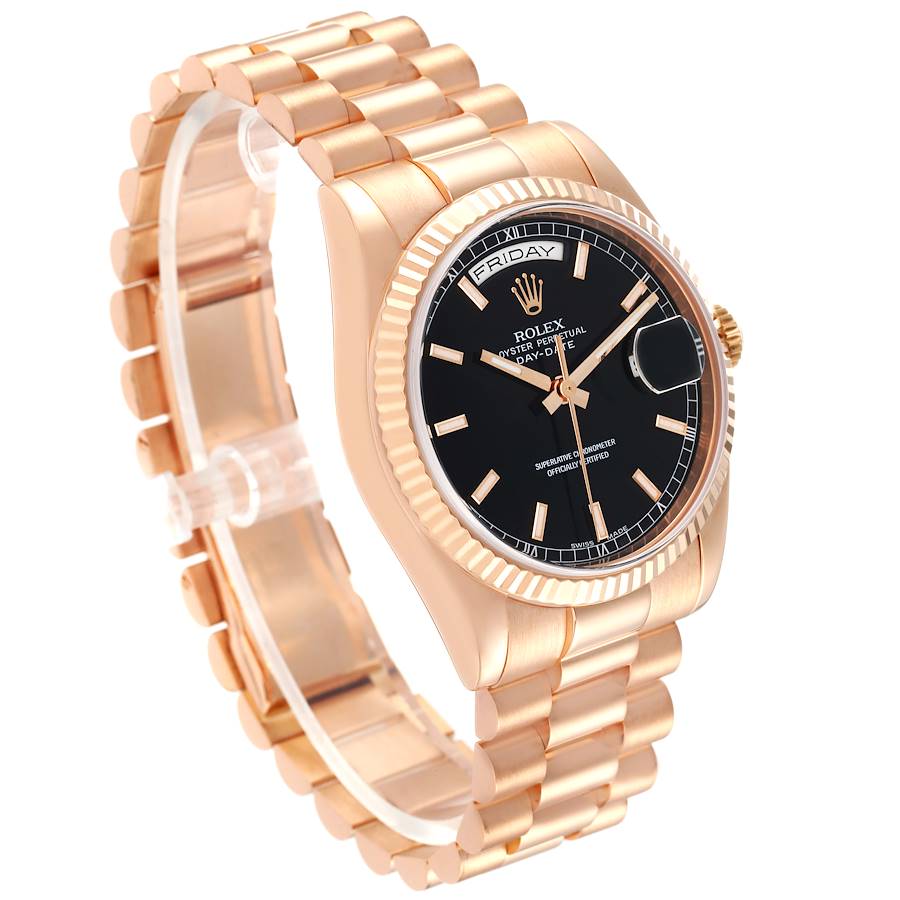 Reloj réplica para hombre: Rolex President Day-Date 36 Everose, oro, esfera negra, 118235 — irresistible – Foto 3