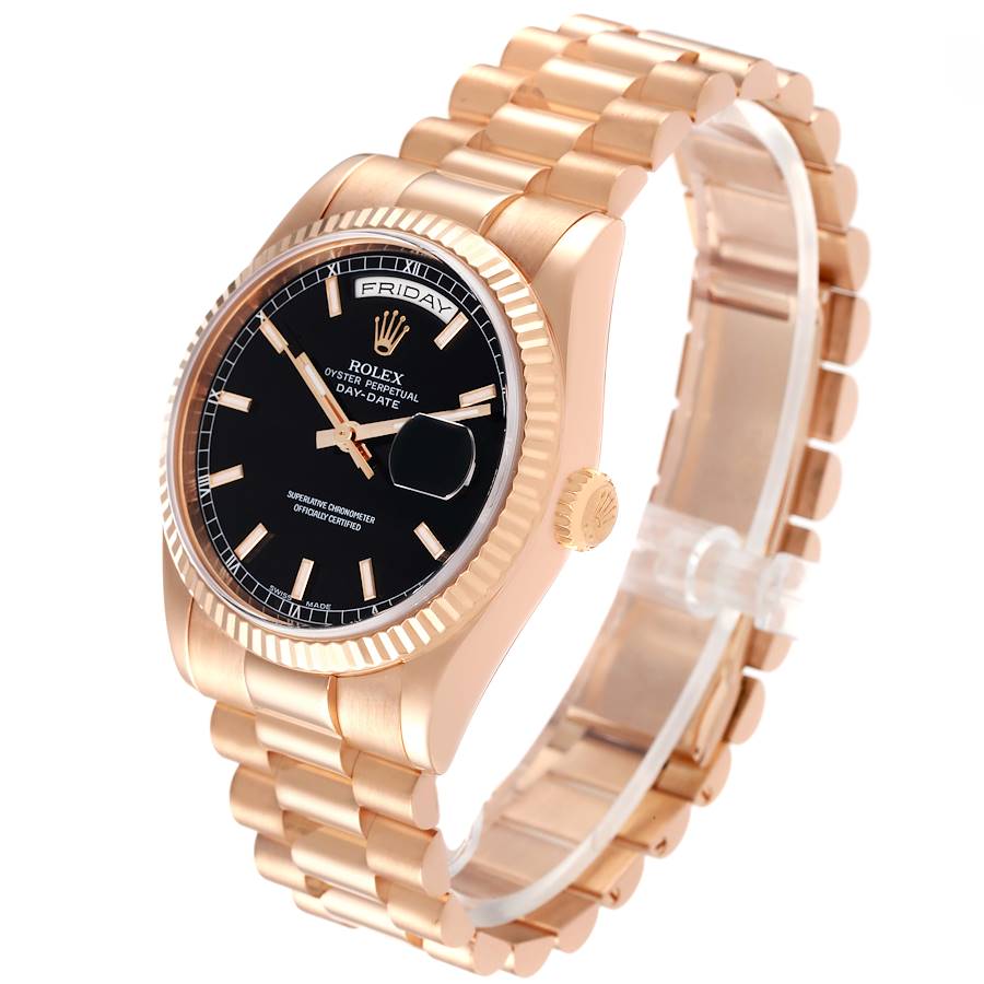 Reloj réplica para hombre: Rolex President Day-Date 36 Everose, oro, esfera negra, 118235 — irresistible – Foto 4