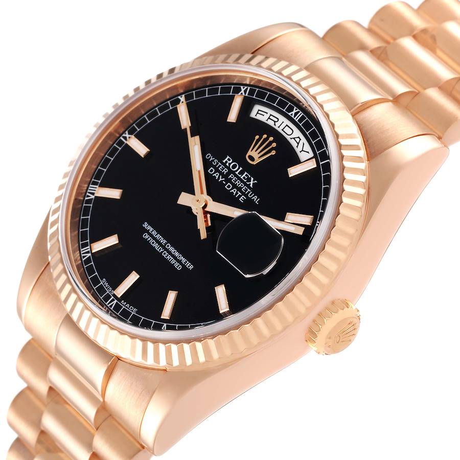 Reloj réplica para hombre: Rolex President Day-Date 36 Everose, oro, esfera negra, 118235 — irresistible – Foto 5
