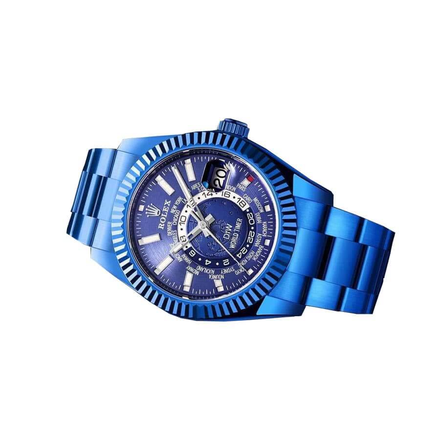 Reloj réplica: Rolex Sky-Dweller World Timer, azul, DLC — para coleccionistas – Foto 3
