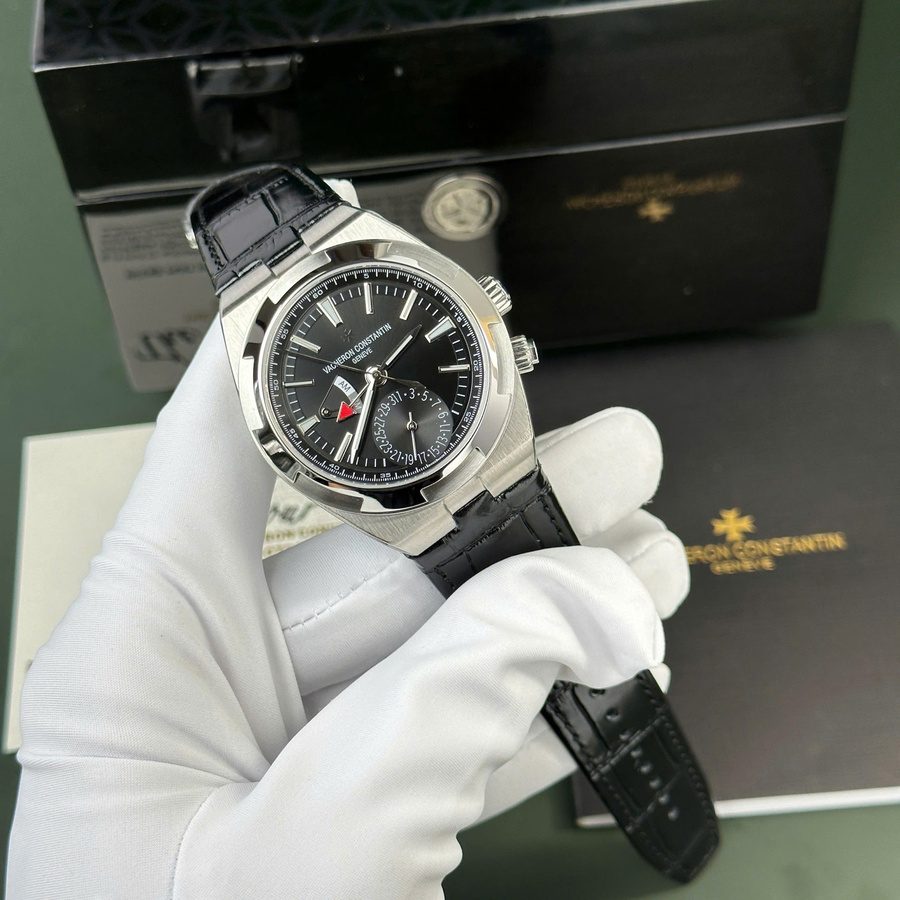 Reloj réplica: Vacheron Constantin Overseas, doble huso horario, 7900V/110A-B546, esfera negra, y, correa de piel, 41 mm — exclusivo – Foto 3