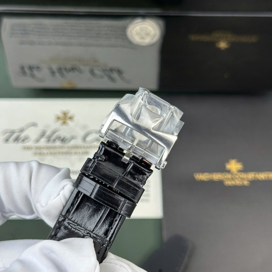 Reloj réplica: Vacheron Constantin Overseas, doble huso horario, 7900V/110A-B546, esfera negra, y, correa de piel, 41 mm — exclusivo – Foto 10